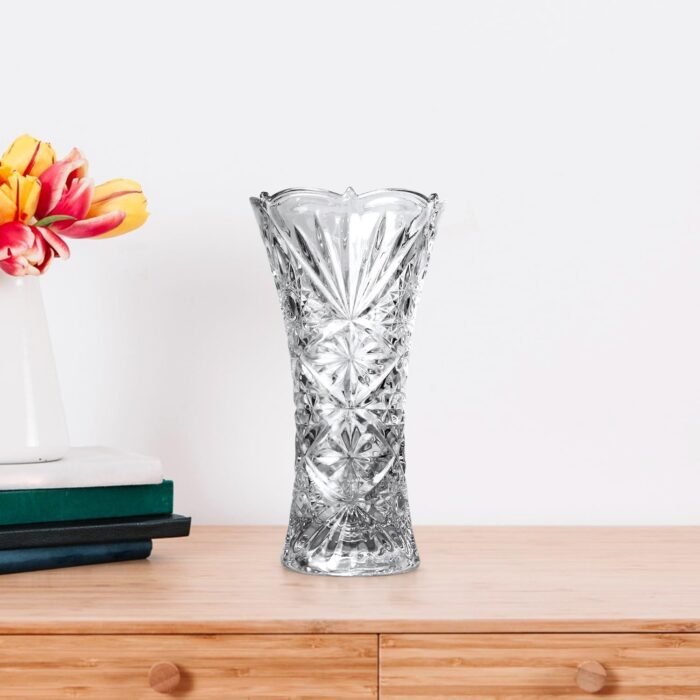 Crystal tall cylinder flared vase - Image 3